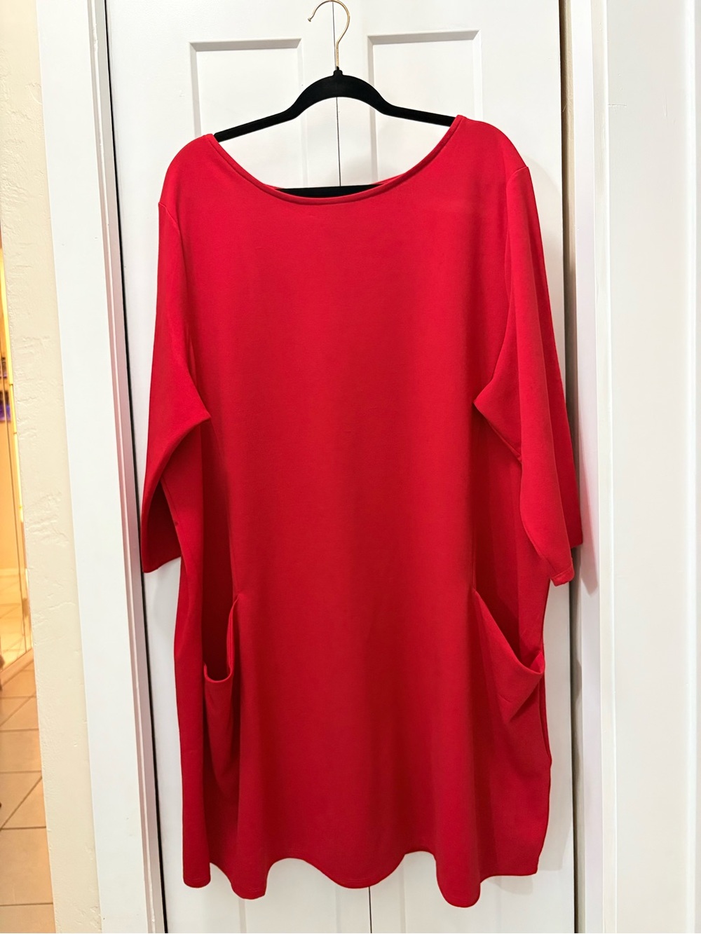 Nina Leonard. Red Women’s Pocket Tunic Top size 3x